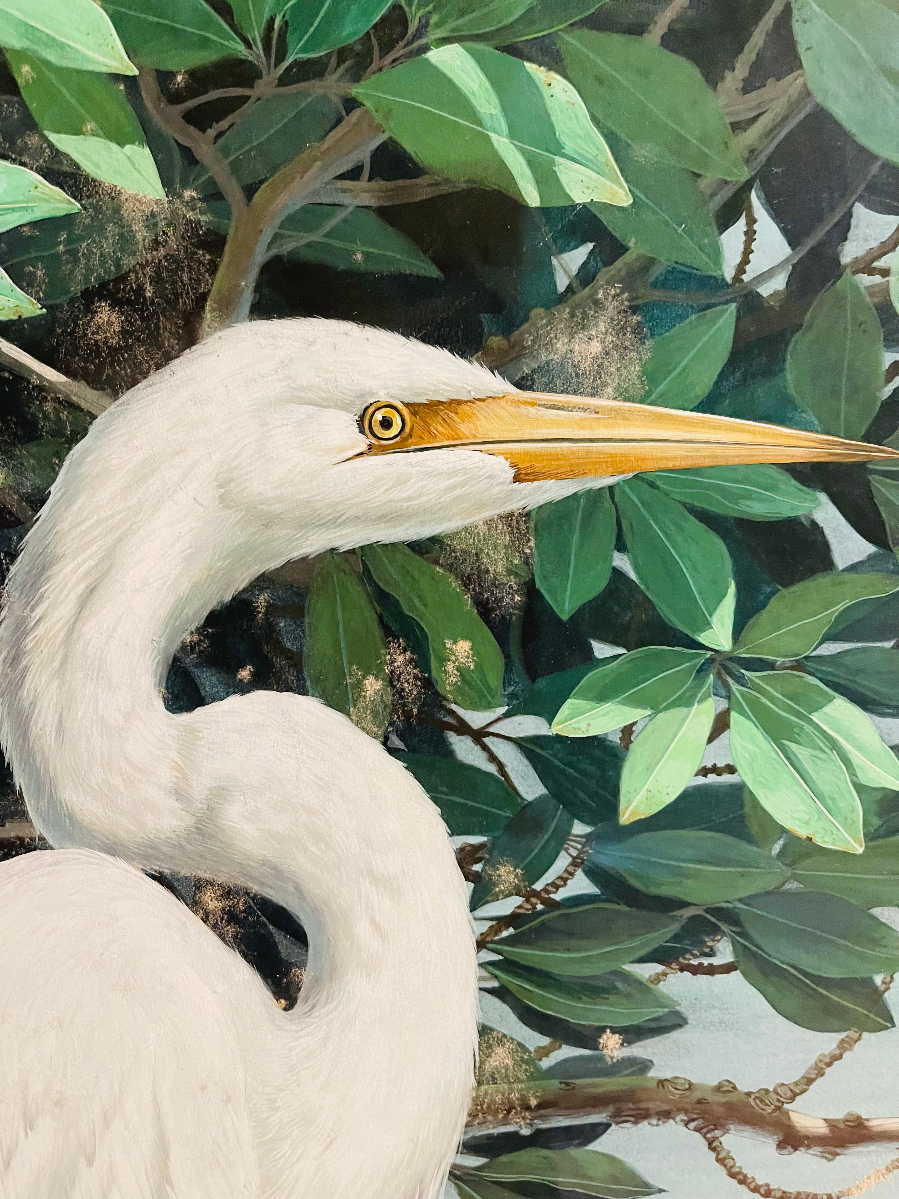 Americano Don Blake 1980 Pittura di aironi della Florida costiera in vendita