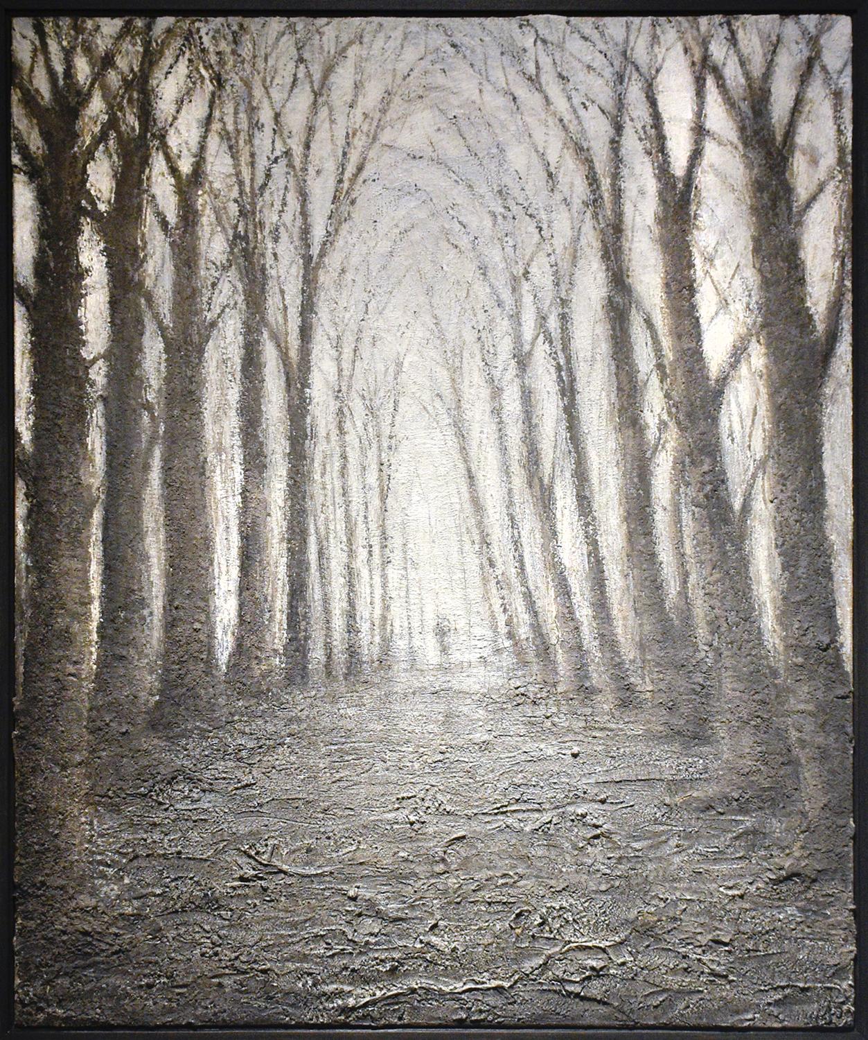 grey landscape painting