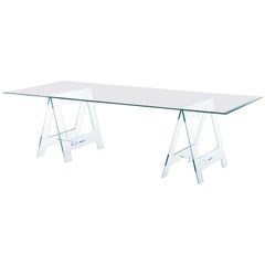 Don Cavalletto Medium High Glass Table, by Jean-Marie Massaud for Glas Italia