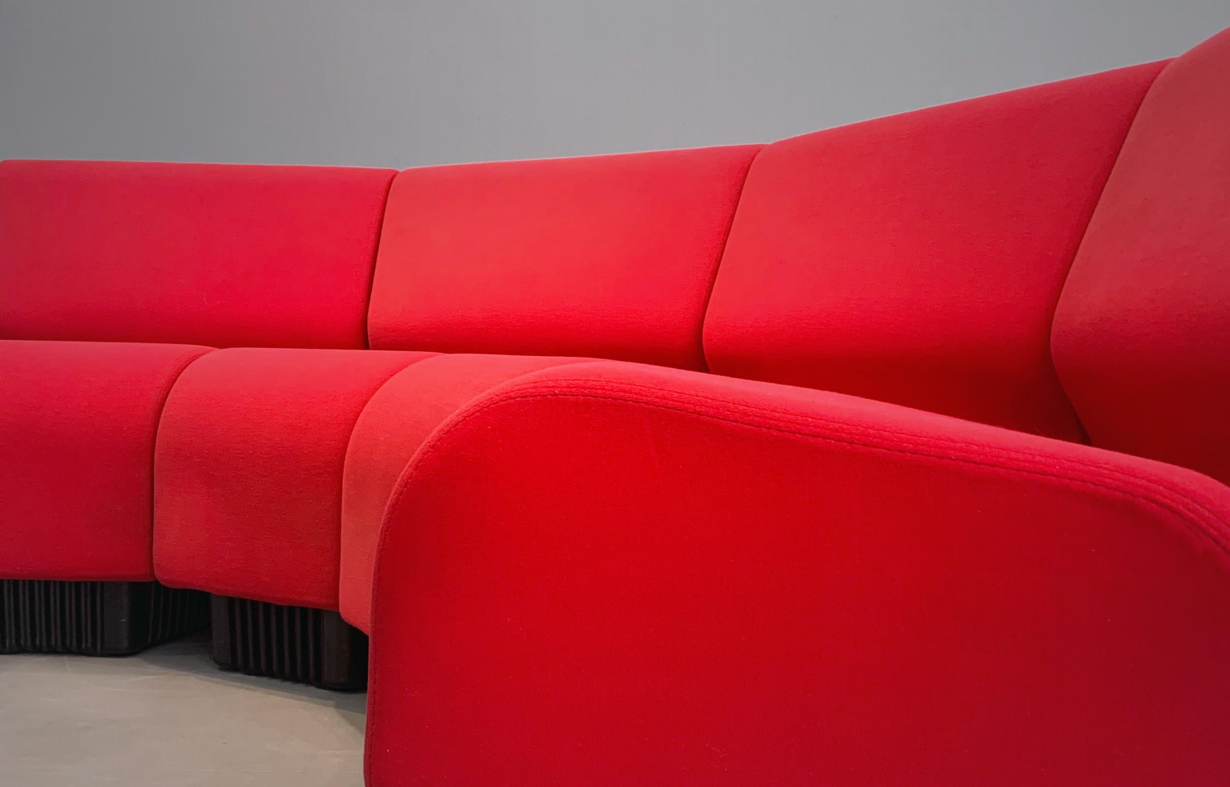 bright red couch