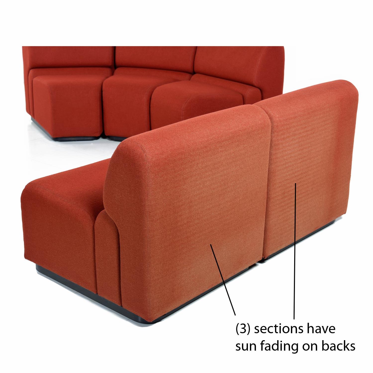 Don Chadwick Style Modular Curved Wedge Tweed Sectional Sofa by Jack Cartwright 1