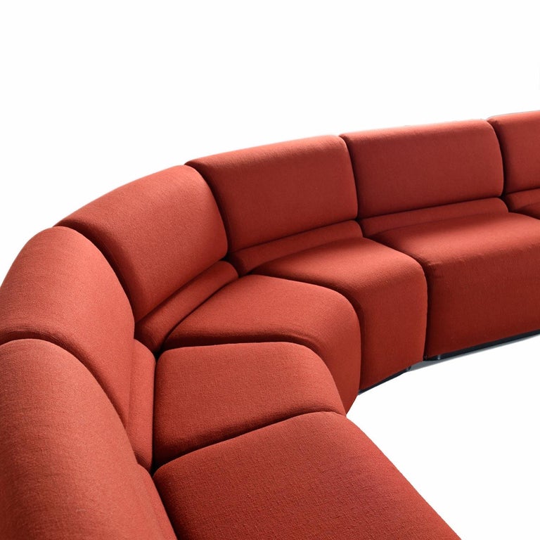 Don Chadwick Style Modular Curved Wedge Tweed Sectional Sofa by Jack