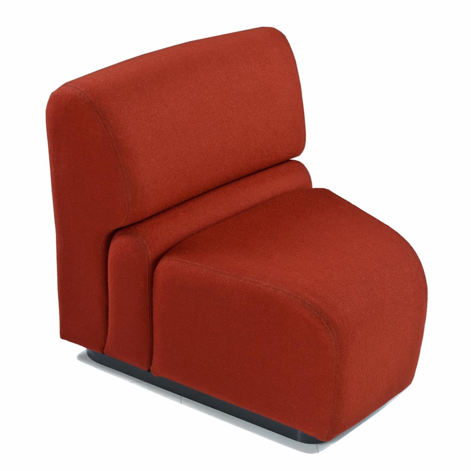 American Don Chadwick Style Modular Curved Wedge Tweed Sectional Sofa by Jack Cartwright