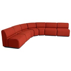 Don Chadwick Style Modular Curved Wedge Tweed Sectional Sofa by Jack Cartwright