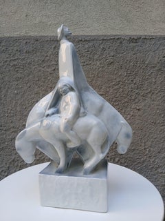 Don Quixote and Sancho Panza by Zoltán Olcsai-Kiss - Zsolnay, Hungary 1930/50