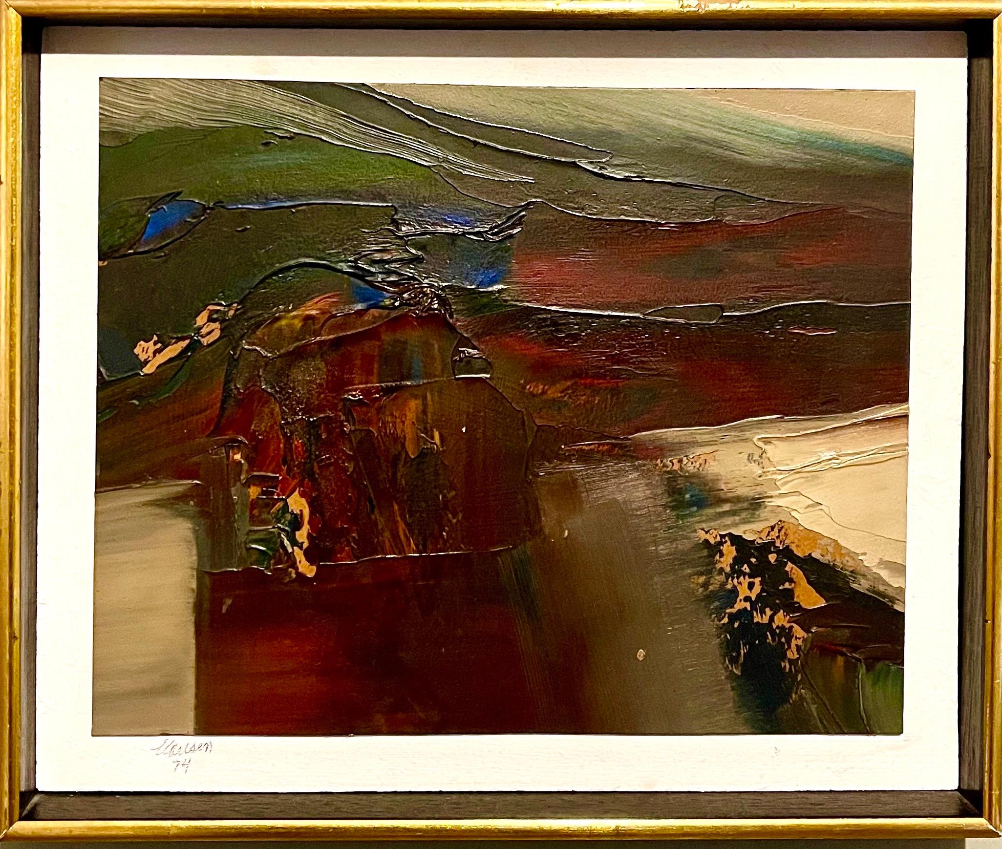 1974 California Bay Area Espressionista astratto in grassetto Pittura ad olio Don Clausen in vendita 2