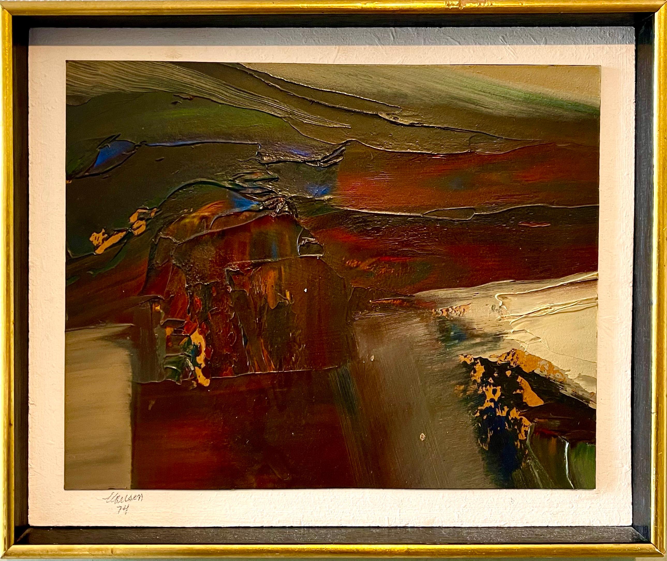 1974 California Bay Area Abstract Expressionist Bold Oil Painting Don Clausen For Sale 3