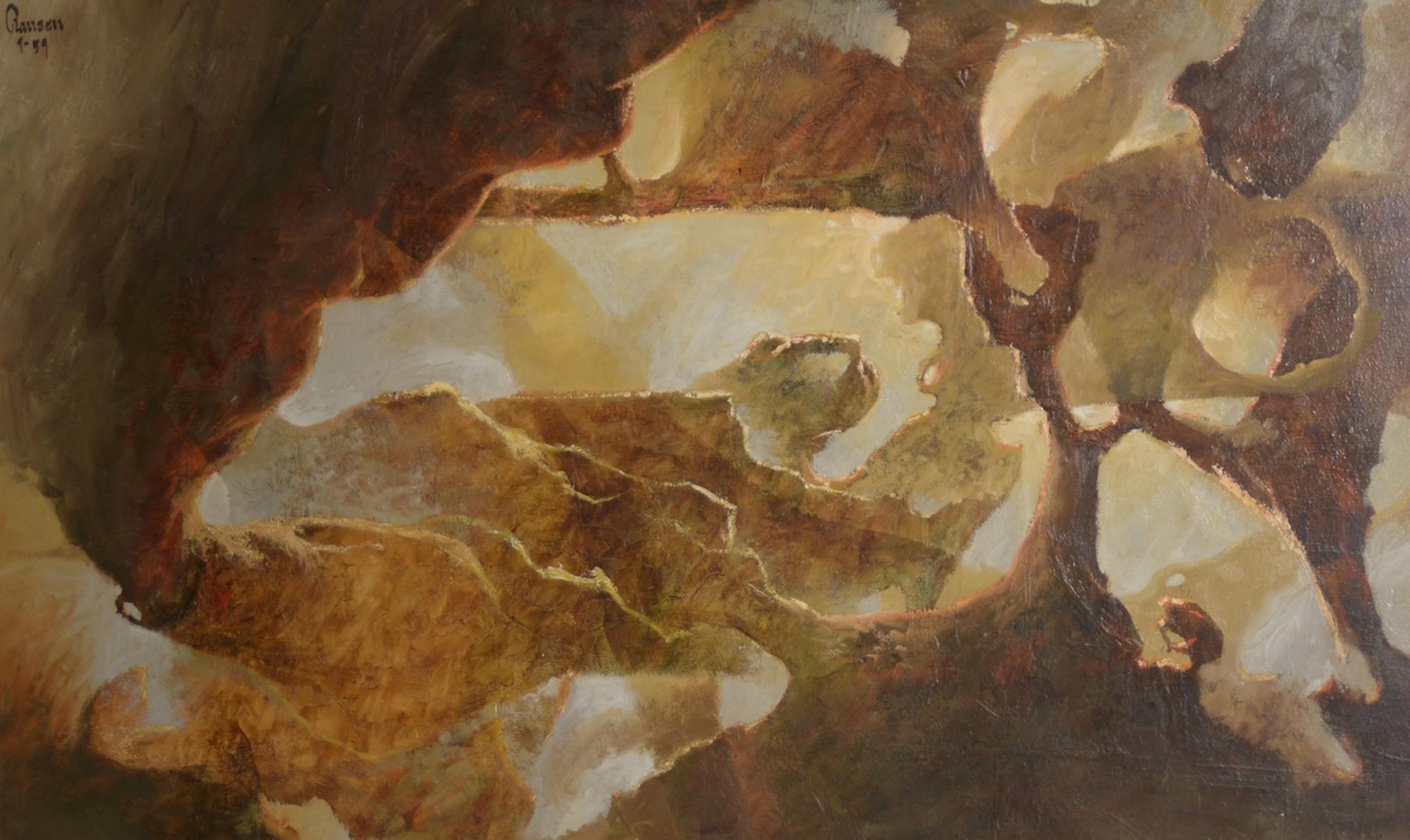 Pintura abstracta moderna de mediados de siglo de Don Clausen C.1959 en venta 1