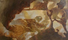 Mid Century Modern Abstract Painting by Don Clausen C.1959