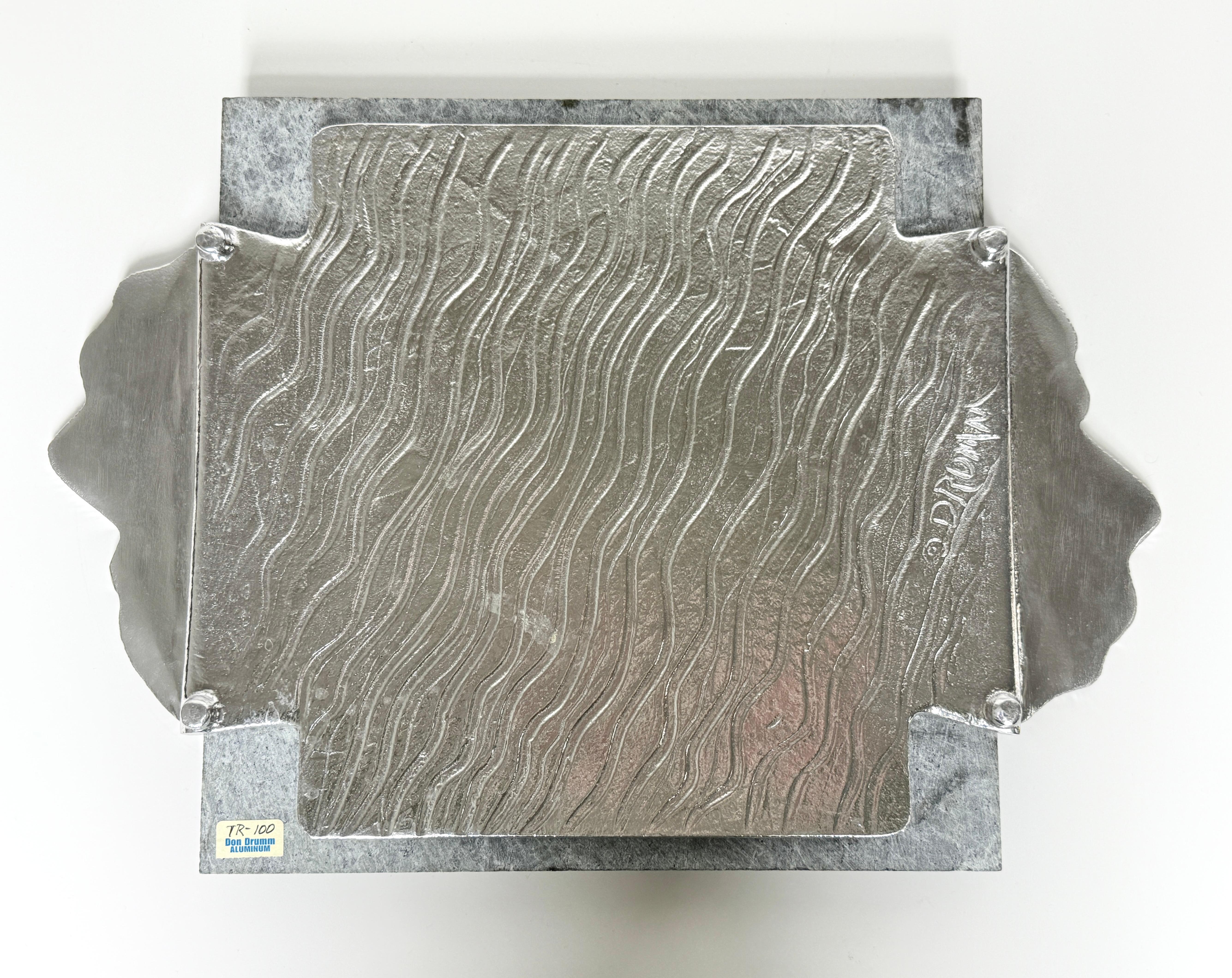Bandeja de mármol verde y aluminio Don Drumm Bandeja o tabla de embutidos en venta 1