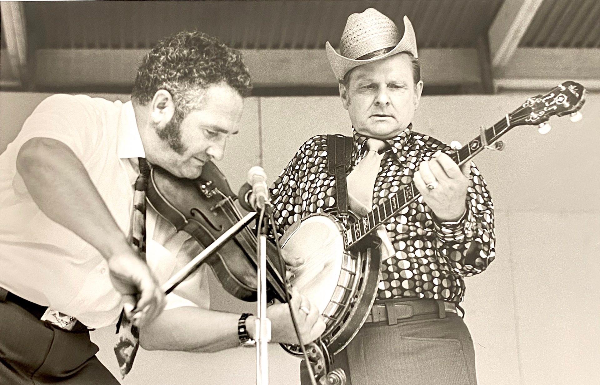 Don Dudenbostel Black and White Photograph - Ralph Stanley and Curley Ray Cline