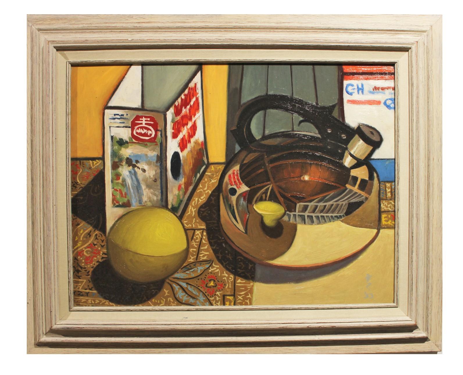 Untitled Hyper Realistic Still Life of a Kettle - Painting by Don Edelman