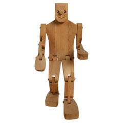 Don Ellefson 28" Tall POP ART Articulated Wood "Robot" Sculpture, Circa 1980