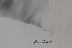 Acquerello espressionista astratto blu e arancione, 1971, Don Fink