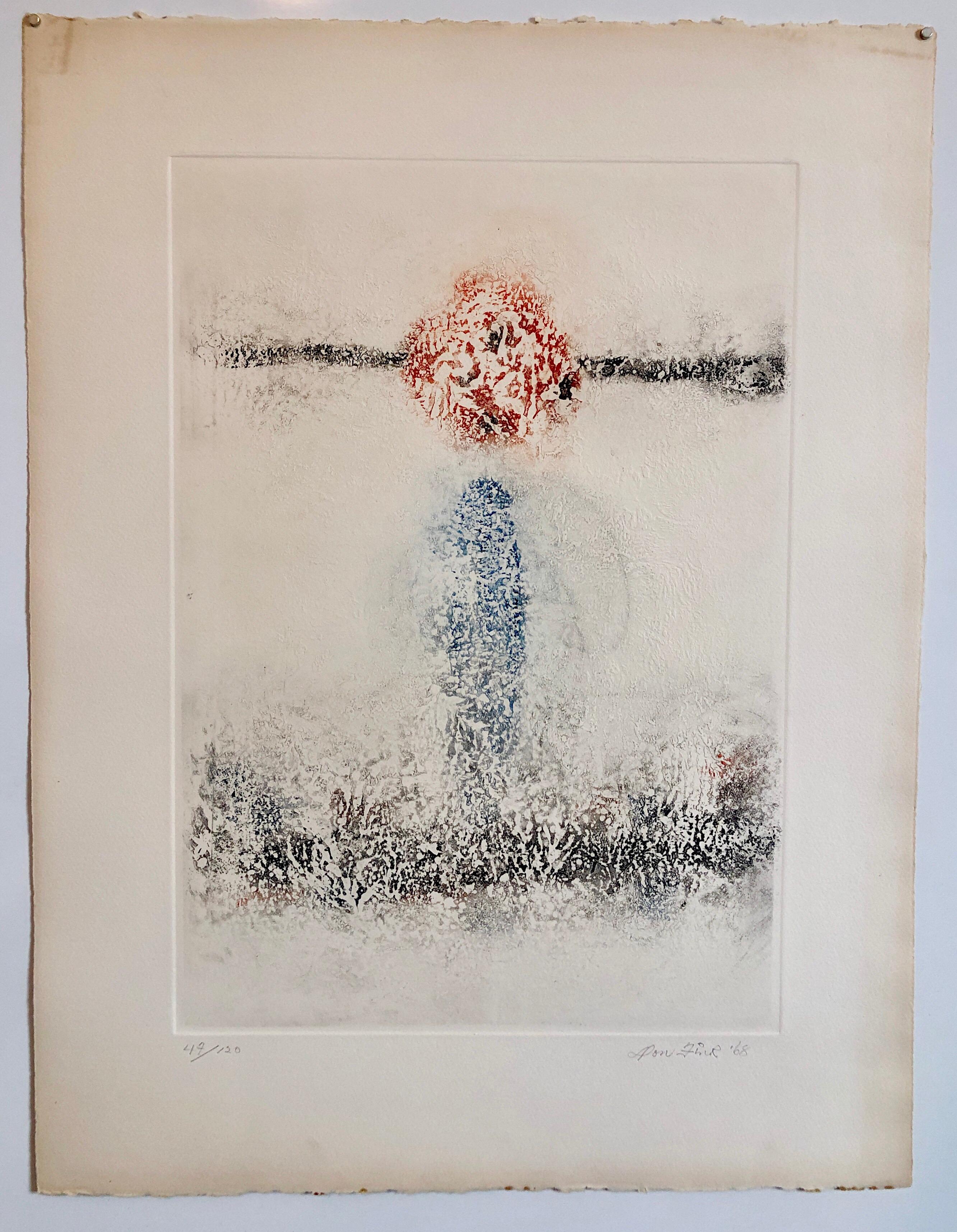 60s American Abstract Expressionist Untitled Abstract Color Composition Etching  For Sale 3
