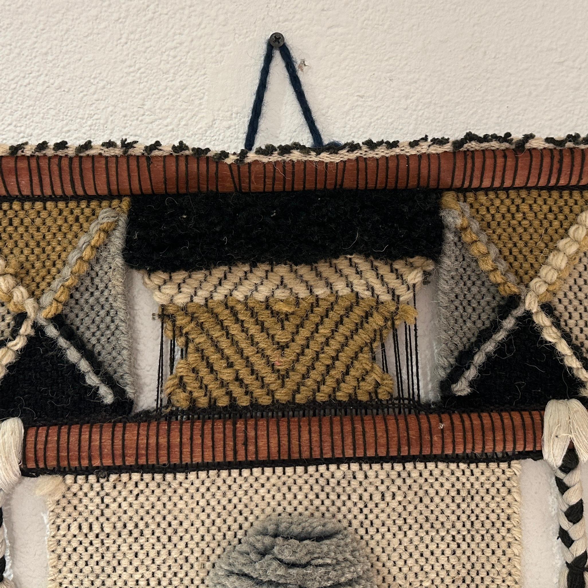 Indian Don Freedman Fiber Art Weaving Wall Decor, ca 1970s