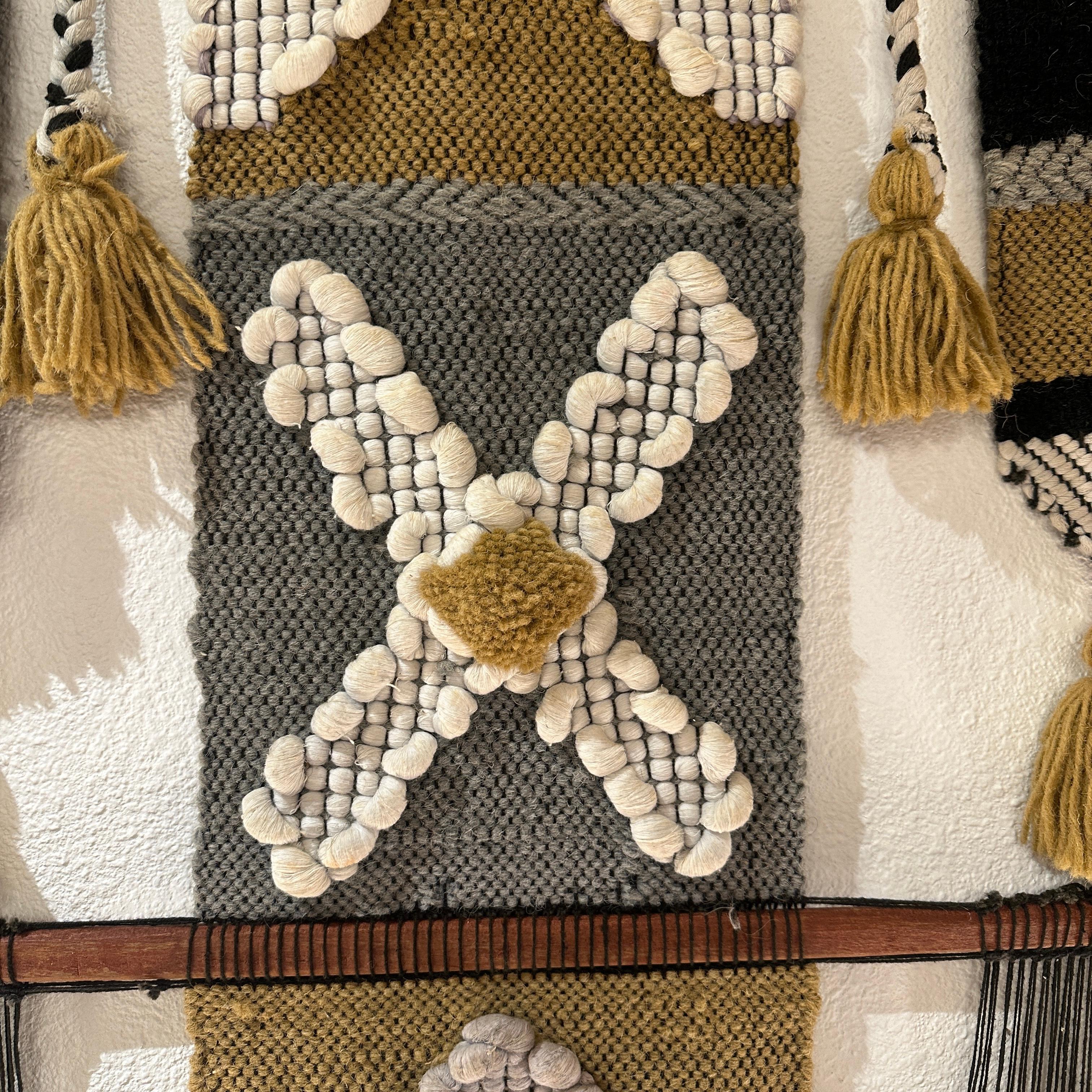 Wool Don Freedman Fiber Art Weaving Wall Decor, ca 1970s