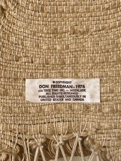 Don Freedman Fiber Wall Art Tapestry Sculpture signed 1976 original, 6 feet tall