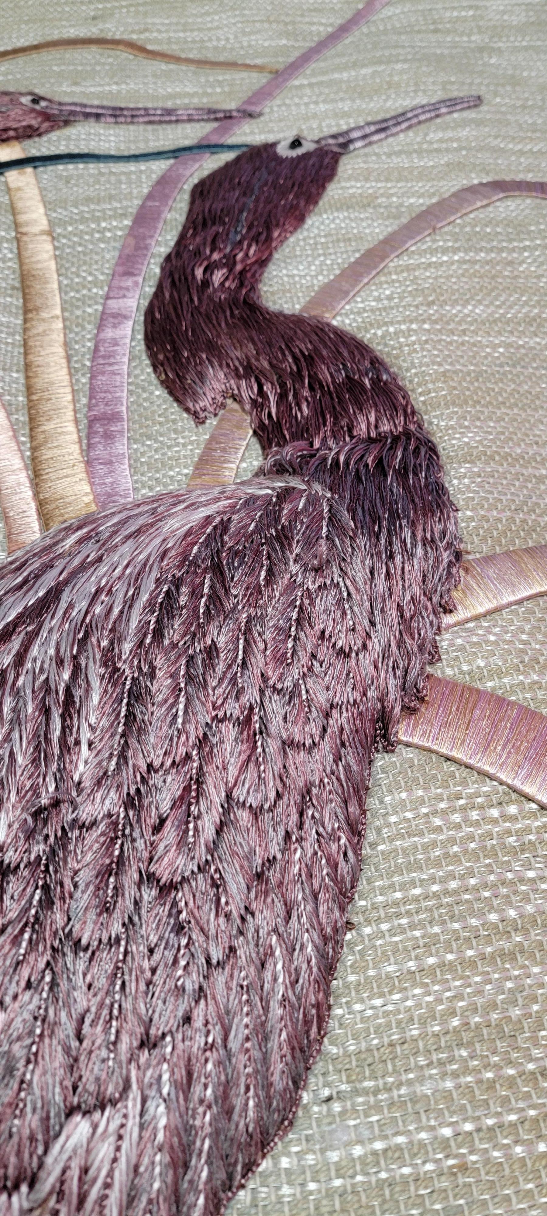 20th Century Don Freedman Woven Textile Wall Art Heron's