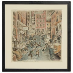 Don Freeman Watercolor, 1930s-1940s, New York Subject