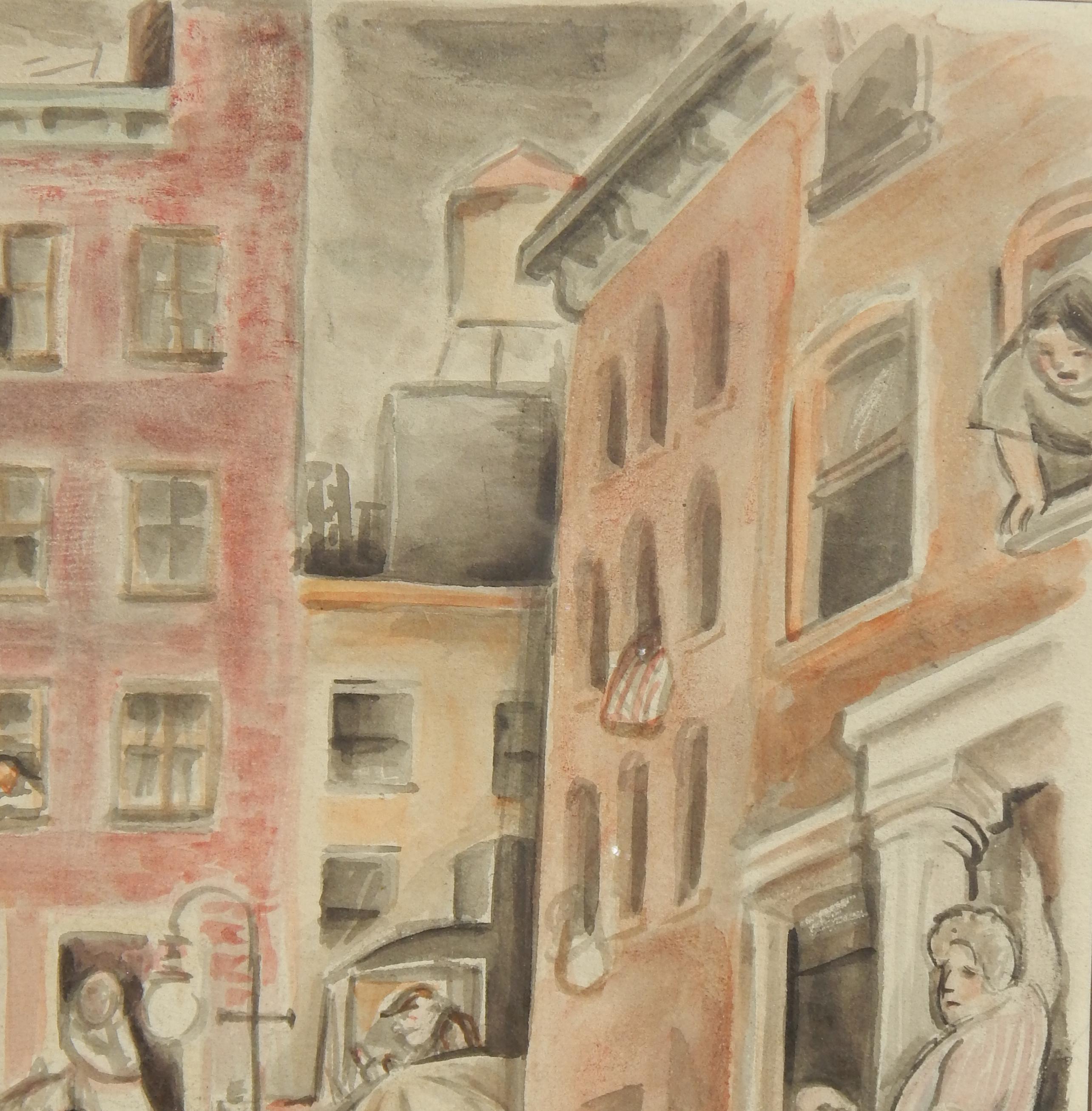 Don Freeman Watercolor, 1930s-1940s, New York Subject 1
