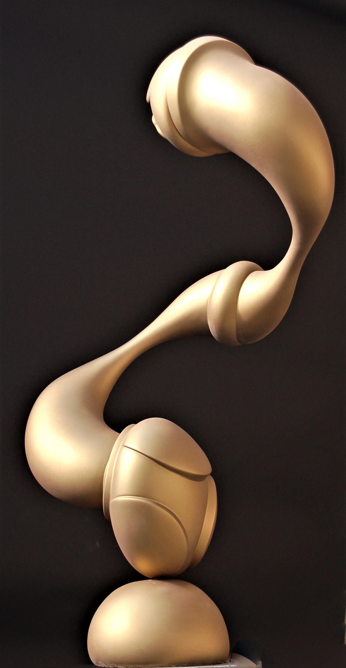 Call Me Sometimes
Fiberglass / Carbon Fiber Gold Metallic Finish
32" x 21" x 13"

"I am an artist, a sculptor not by choice but by destiny as each step in the path I followed guided me towards a life of creativity. The psychological impact of