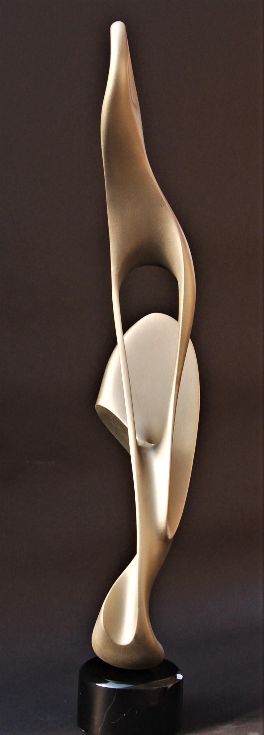 Meditative
Fiberglass / Composites Filled Resin Base Gold Graphite Finish
38" x 7" x 6"

"I am an artist, a sculptor not by choice but by destiny as each step in the path I followed guided me towards a life of creativity. The psychological impact of