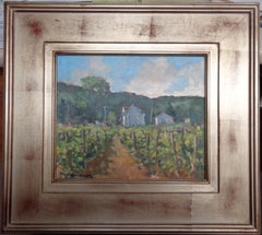  American Artist Don Grieger Winery Landscape Oil Painting Salmagundi Club 