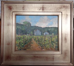 American Artist Don Grieger Winery Landscape Oil Painting Salmagundi Club