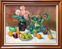 Natura morta floreale" di Don Hatfield - Natura morta di fiori e frutta - Impressionismo