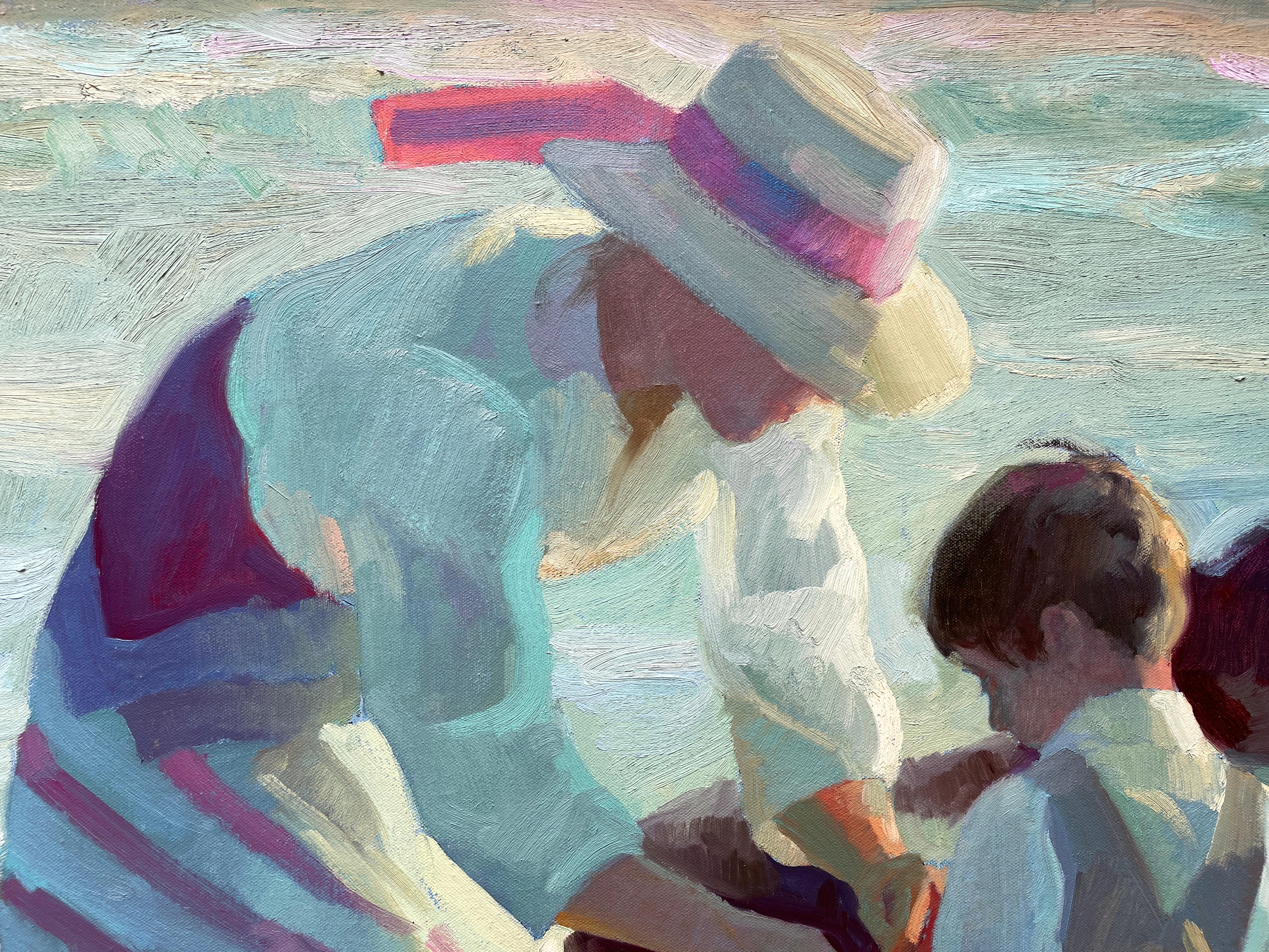 Madre e hijo en la playa