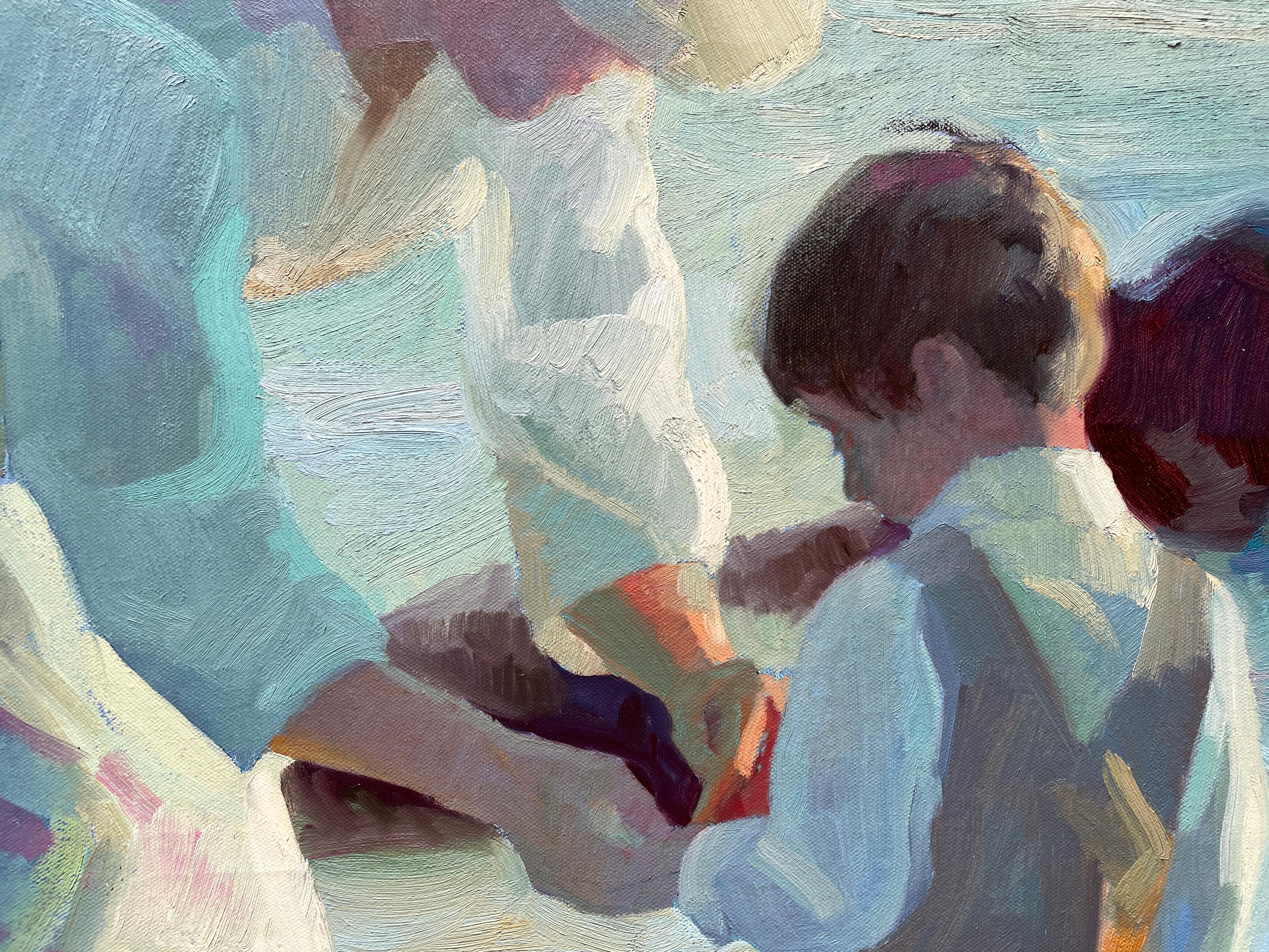 Madre e hijo en la playa