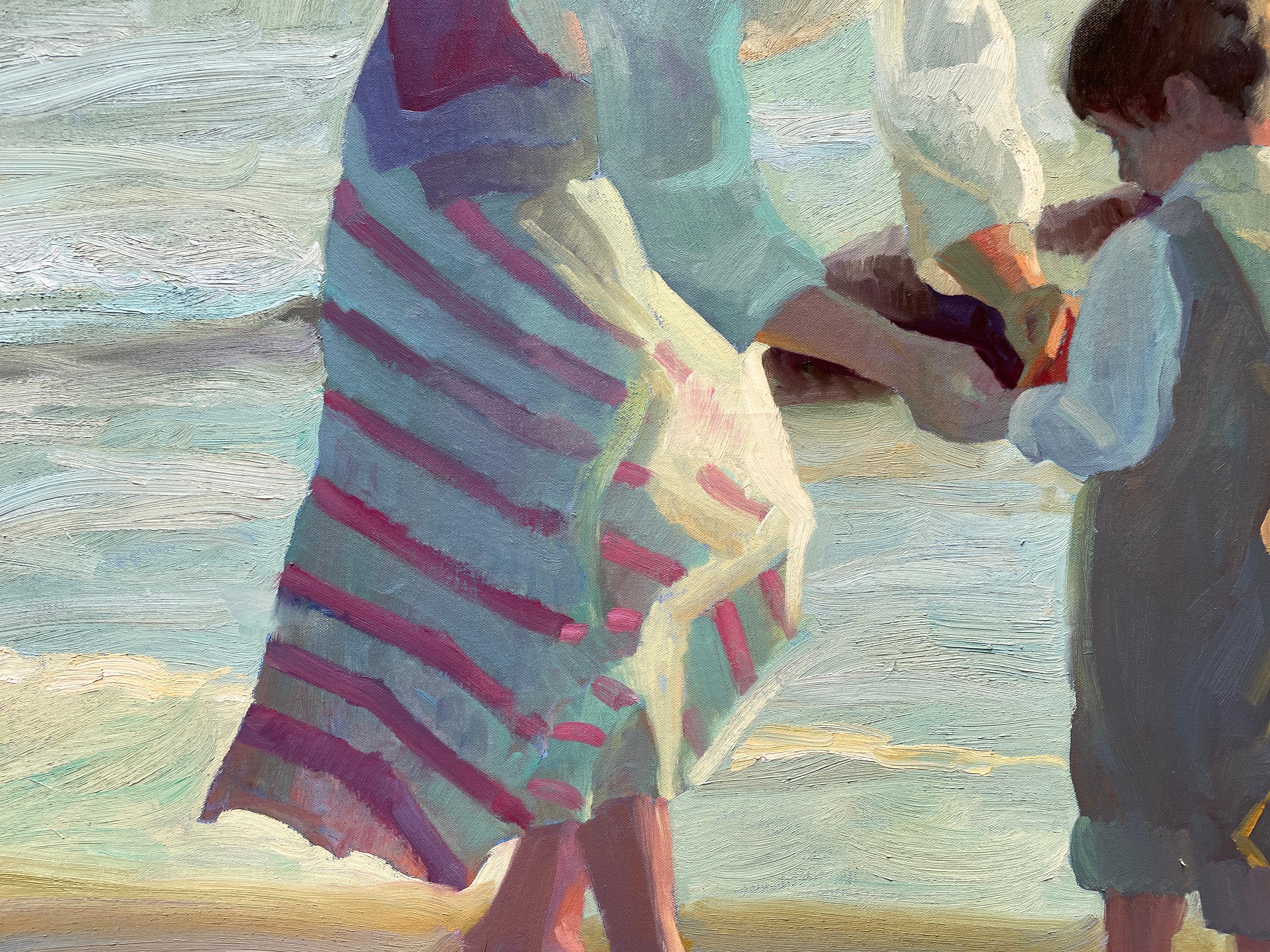 Madre e hijo en la playa