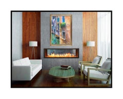 Don Hazen Original Oil Painting On Canvas Large Venice Cityscape Signed Artwork