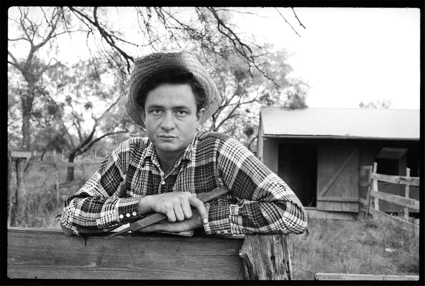 Don Hunstein Black and White Photograph - Johnny Cash, San Antonio, TX 1959
