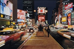 Time ², 1989, NYC Vintage New York City, Time Square Painting, Photorealism
