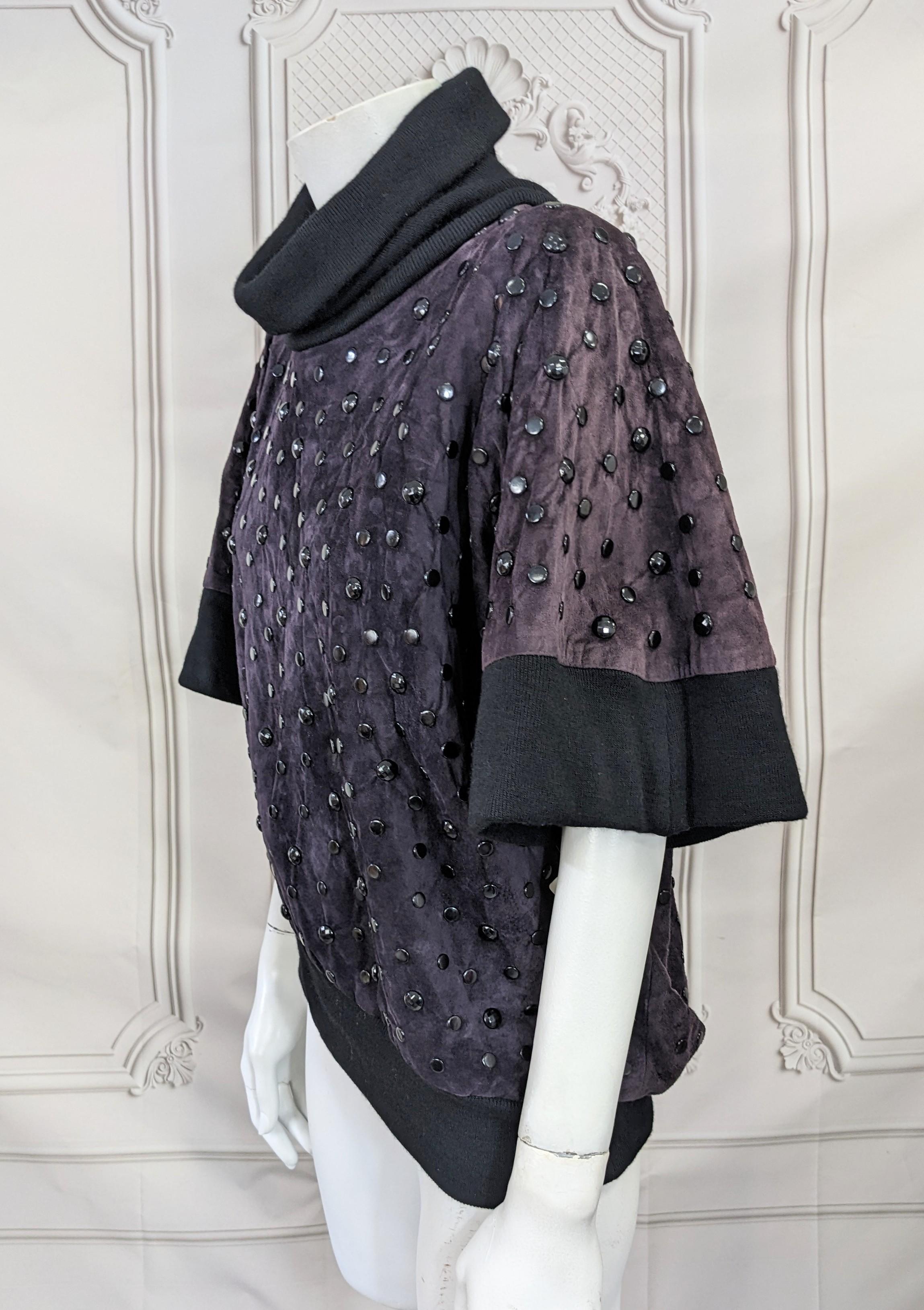 Don Kline Studded Eggplant Suede Top In Good Condition For Sale In New York, NY