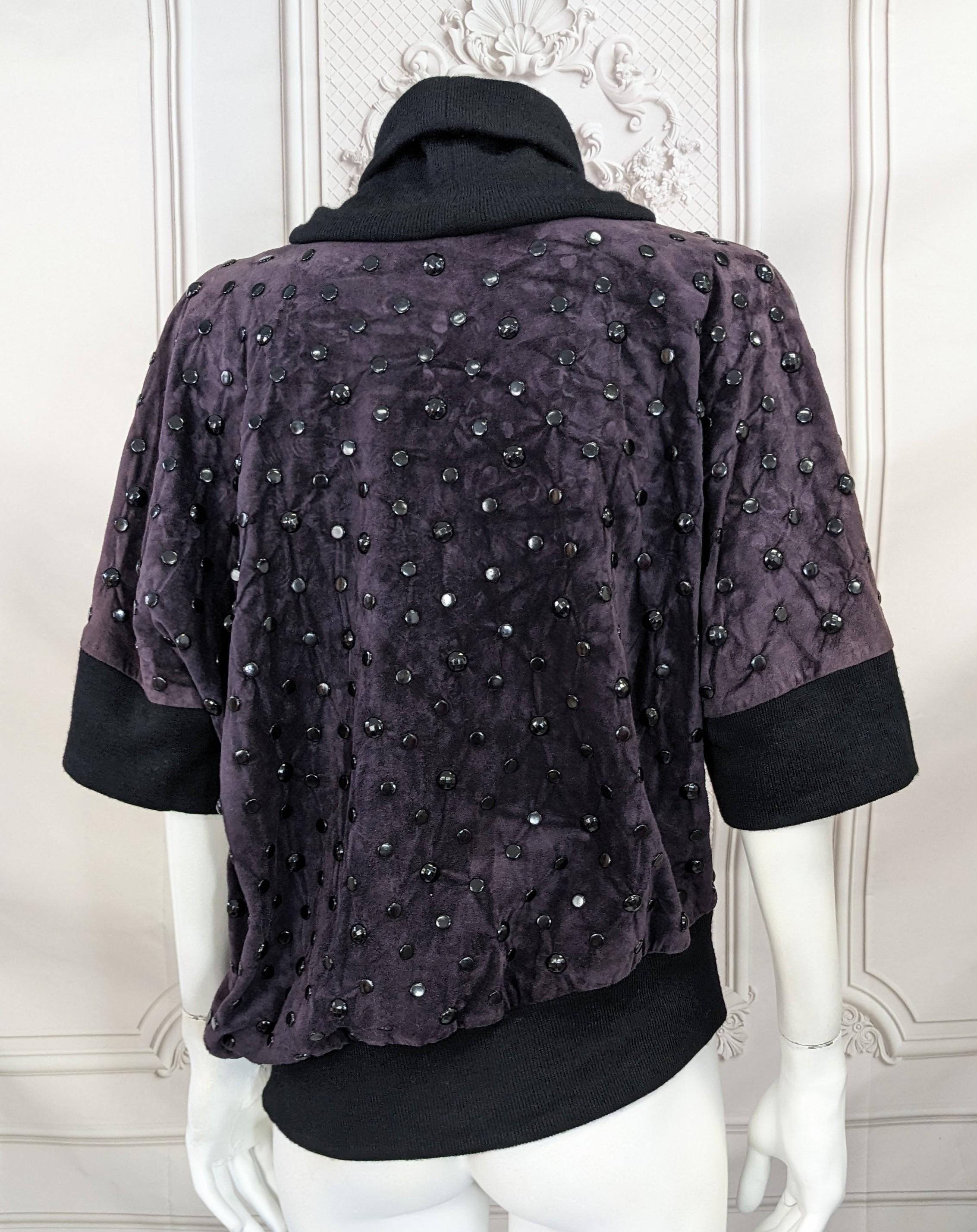 Women's or Men's Don Kline Studded Eggplant Suede Top For Sale