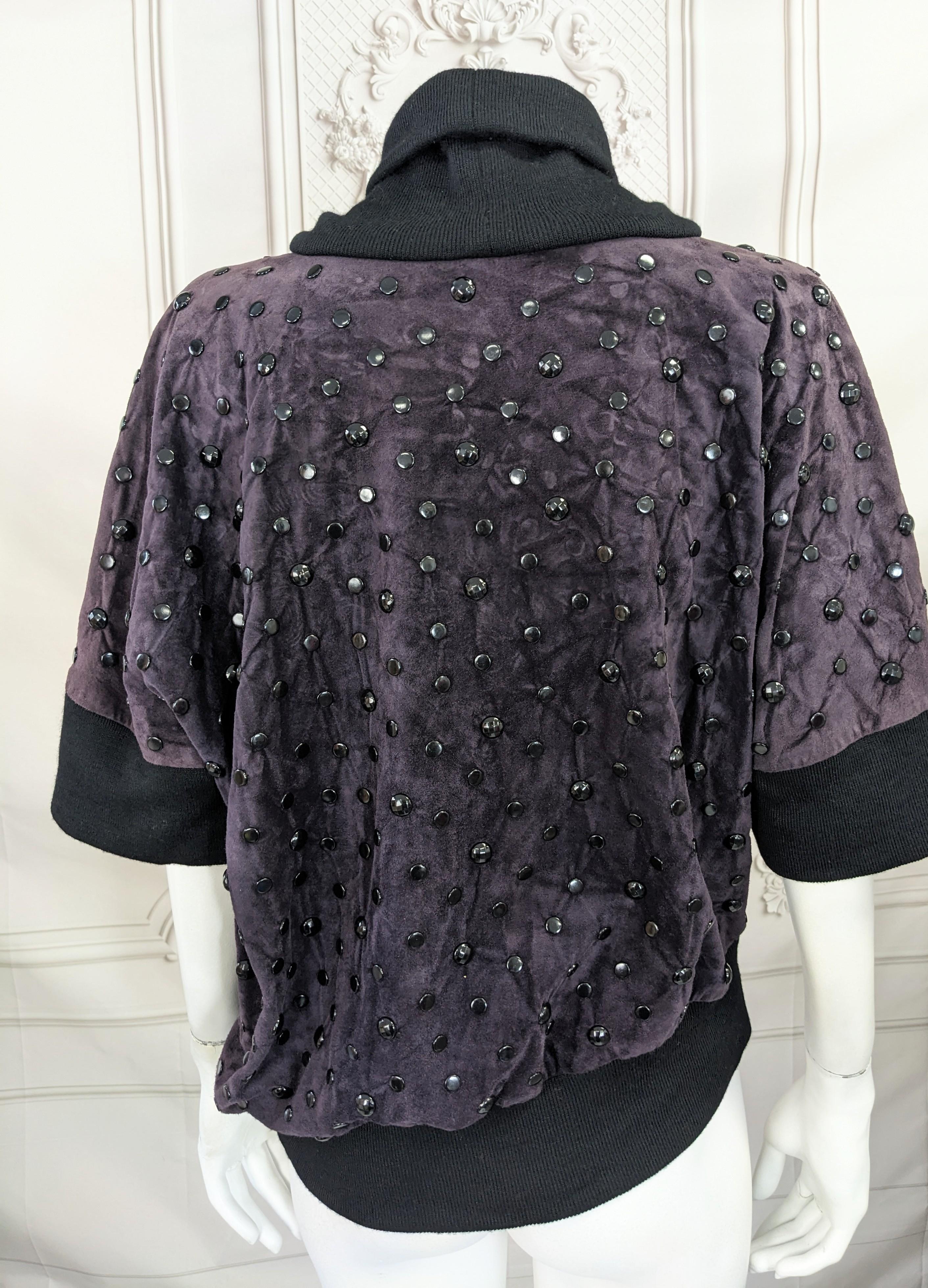 Don Kline Studded Eggplant Suede Top For Sale 1