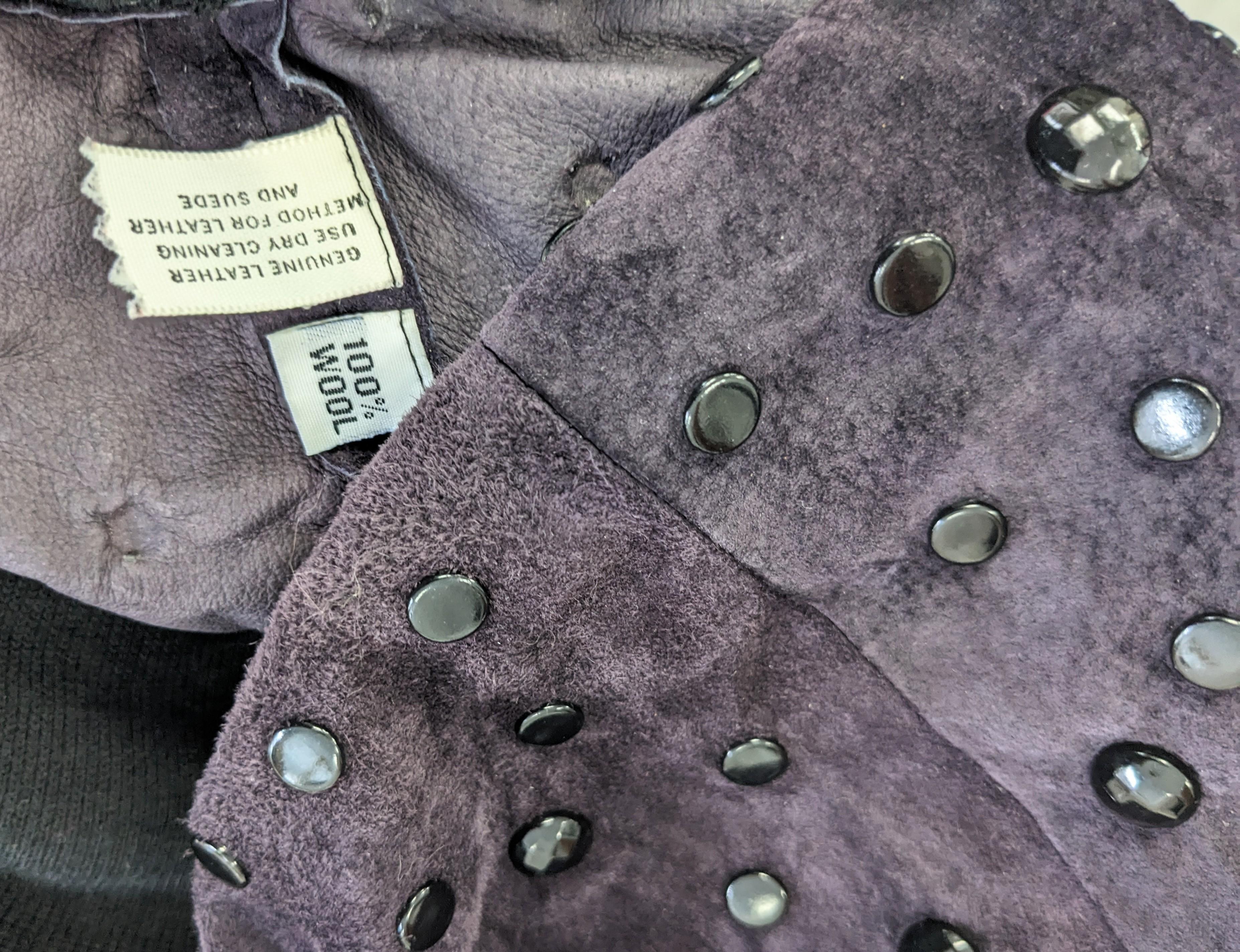 Don Kline Studded Eggplant Suede Top For Sale 2