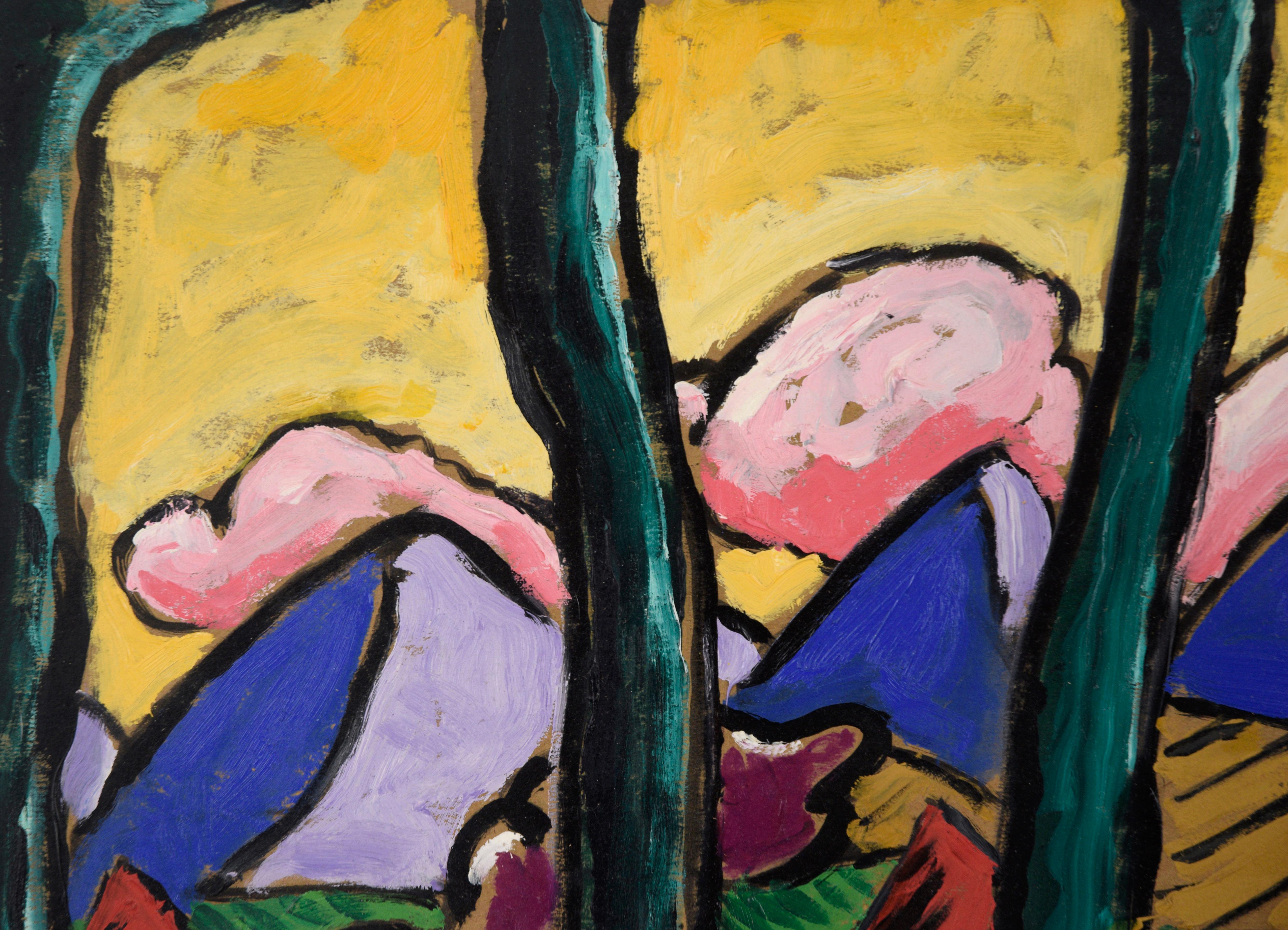 Mountains bleues et violettes - Paysage fauviste - Painting de Don Klopfer