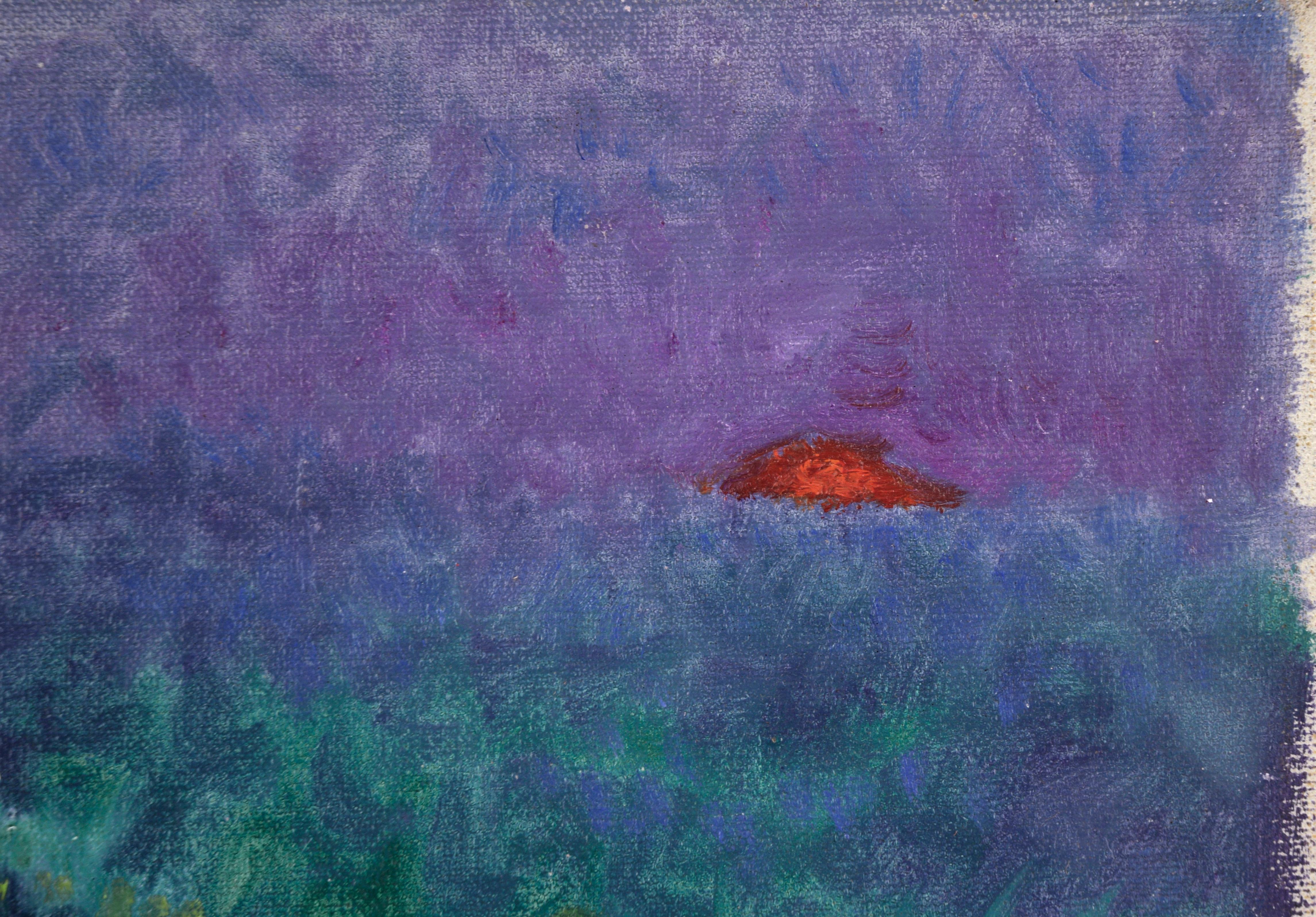 Paysage de coucher de soleil sur l'océan - Painting de Don Klopfer