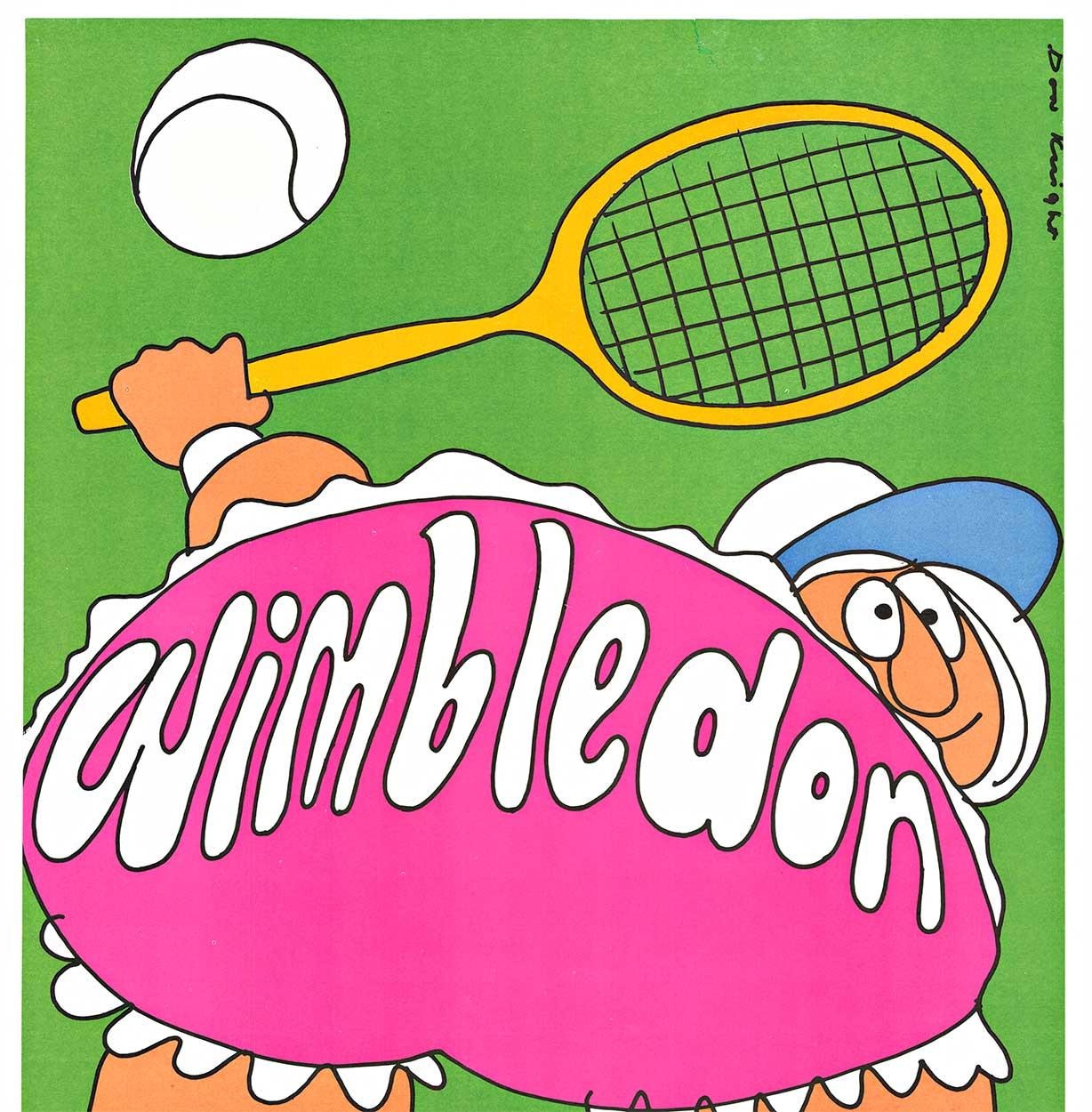 Póster de tenis vintage original del Daily Express de Wimbledon - Print de Don Knight