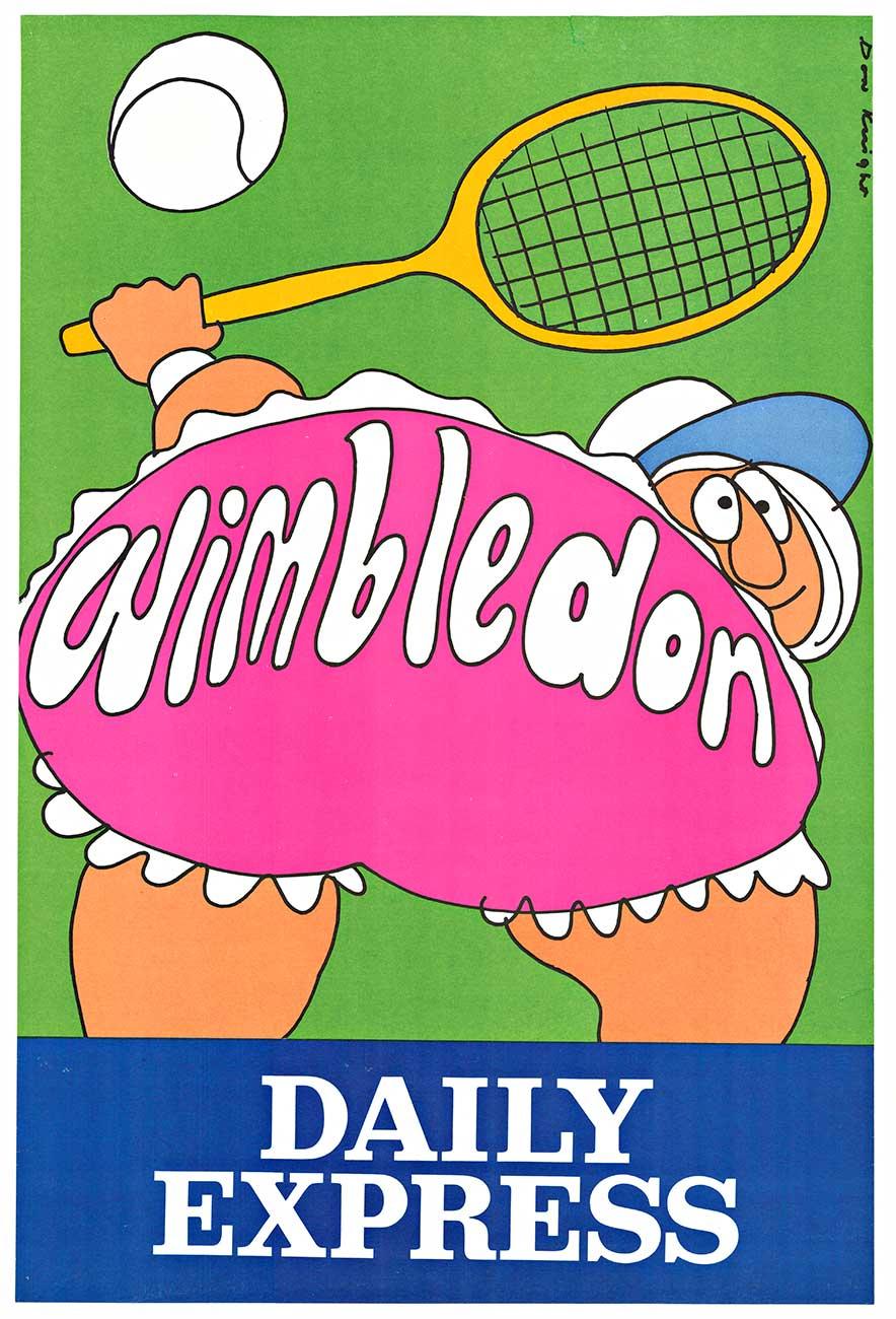 Figurative Print de Don Knight - Póster de tenis vintage original del Daily Express de Wimbledon