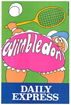 Original Wimbledon Daily Express Vintage tennis poster
