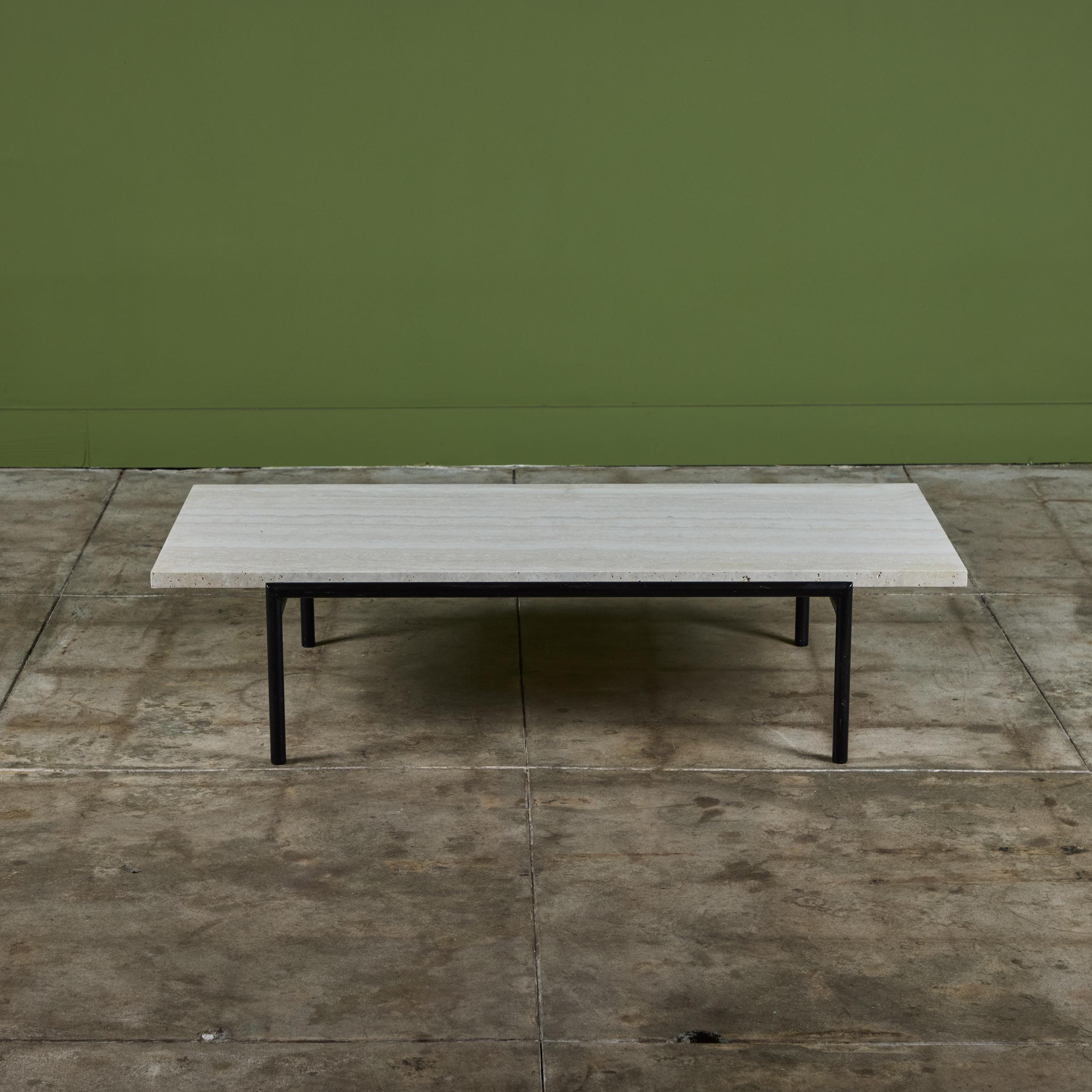 Don Knorr Travertine Top Coffee Table for Vista of California For Sale 3