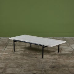Couchtisch mit Travertinplatte von Don Knorr für Vista of California