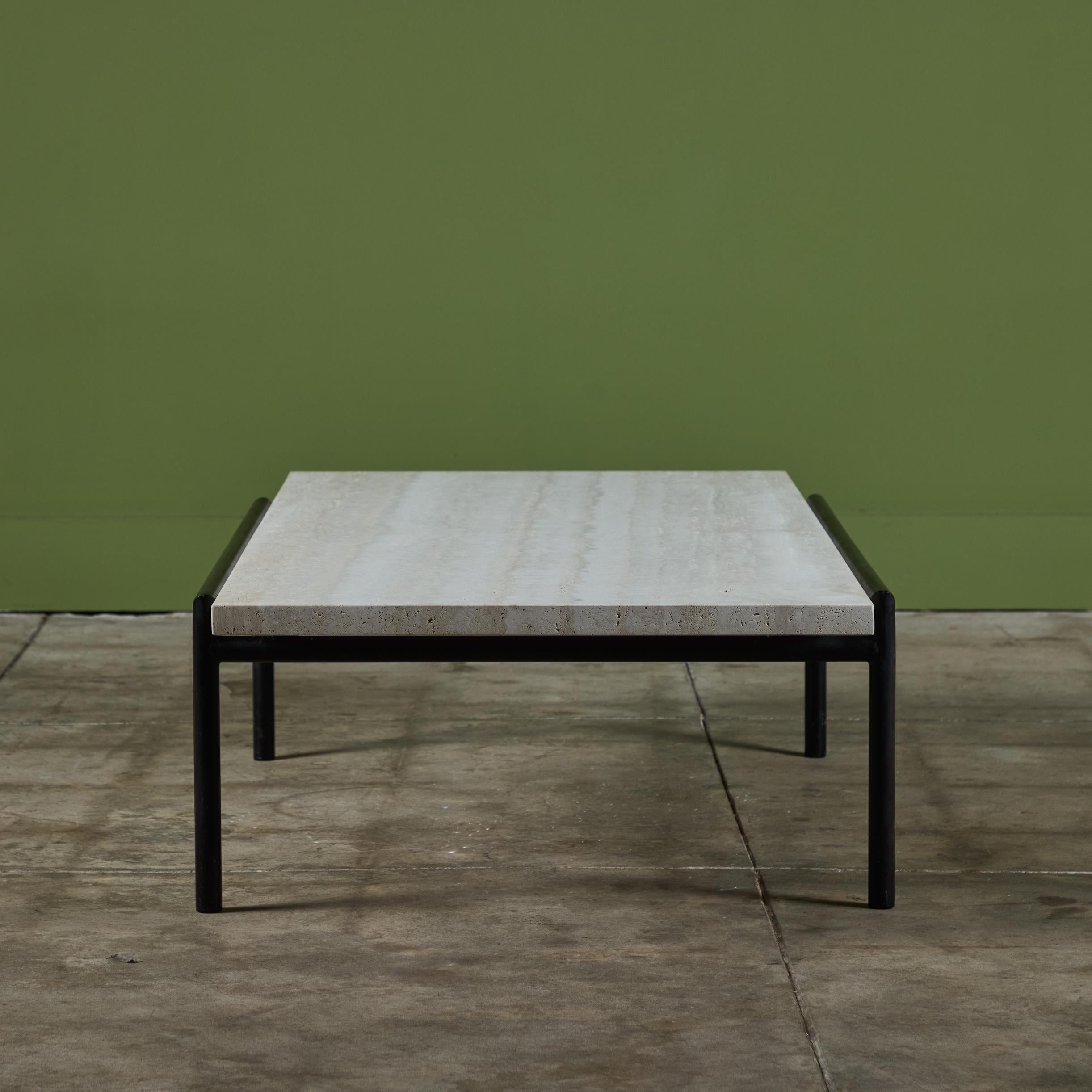 Mid-20th Century Don Knorr Travertine Top Coffee Table for Vista of California For Sale