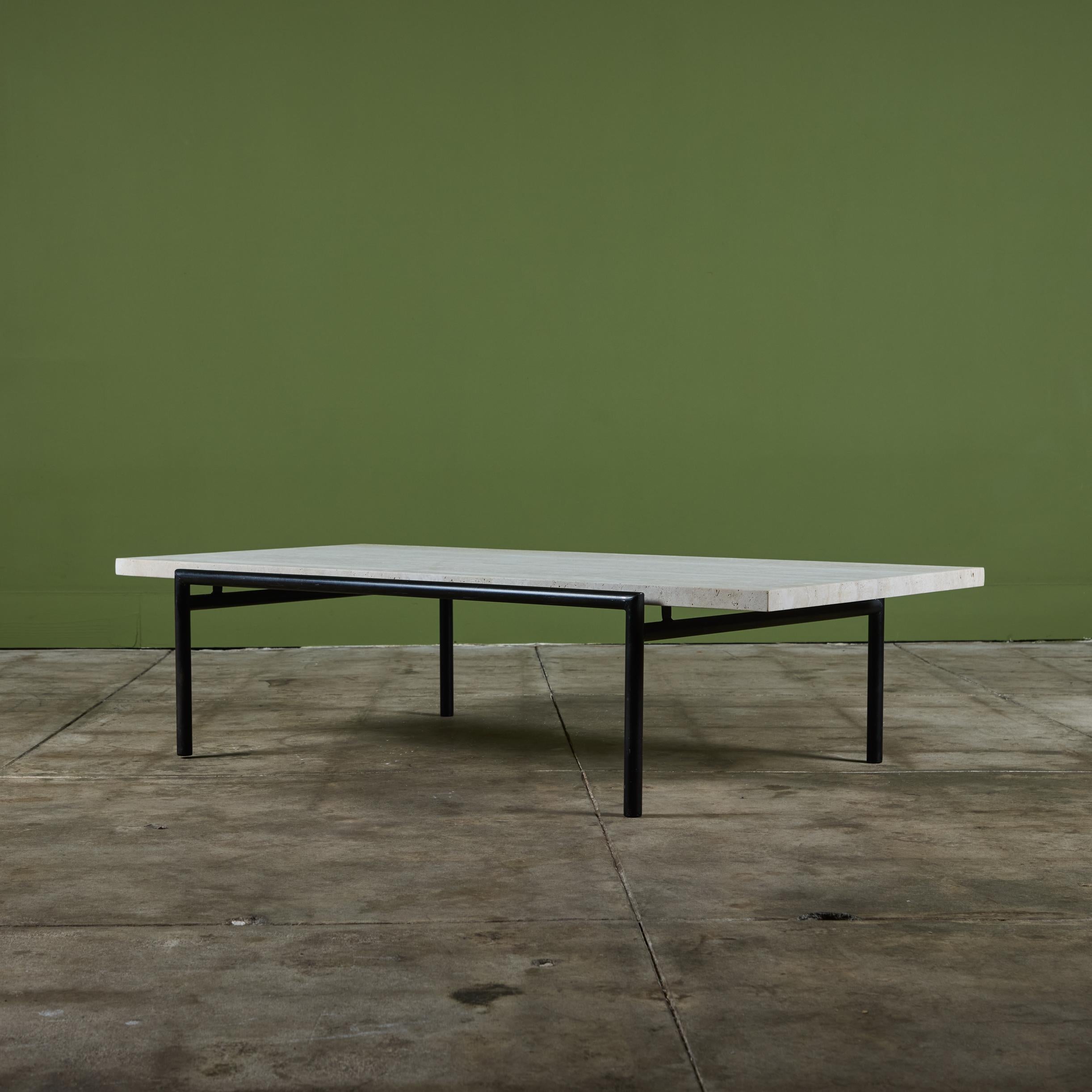 Don Knorr Travertine Top Coffee Table for Vista of California For Sale 1