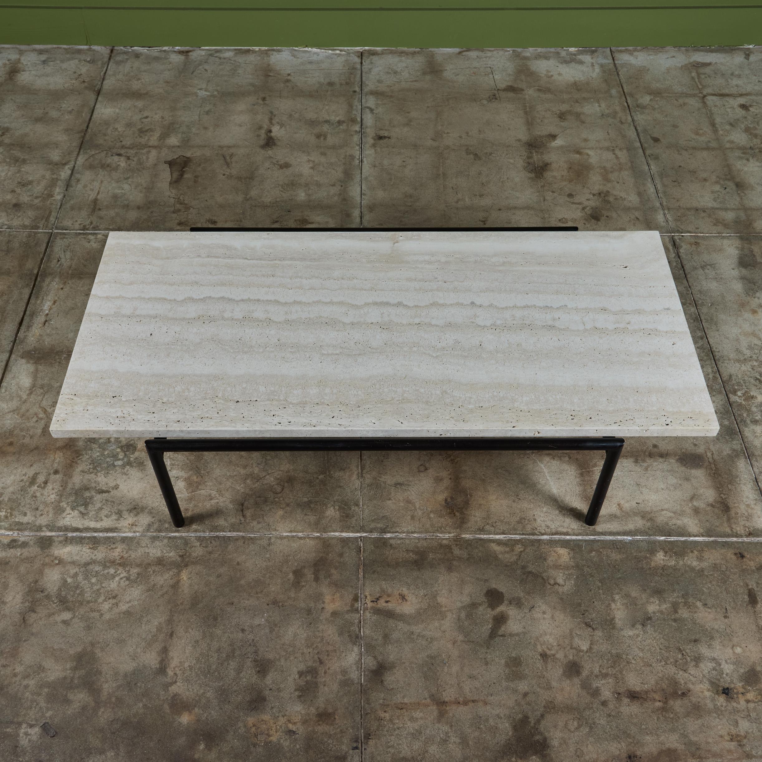 Don Knorr Travertine Top Coffee Table for Vista of California For Sale 2